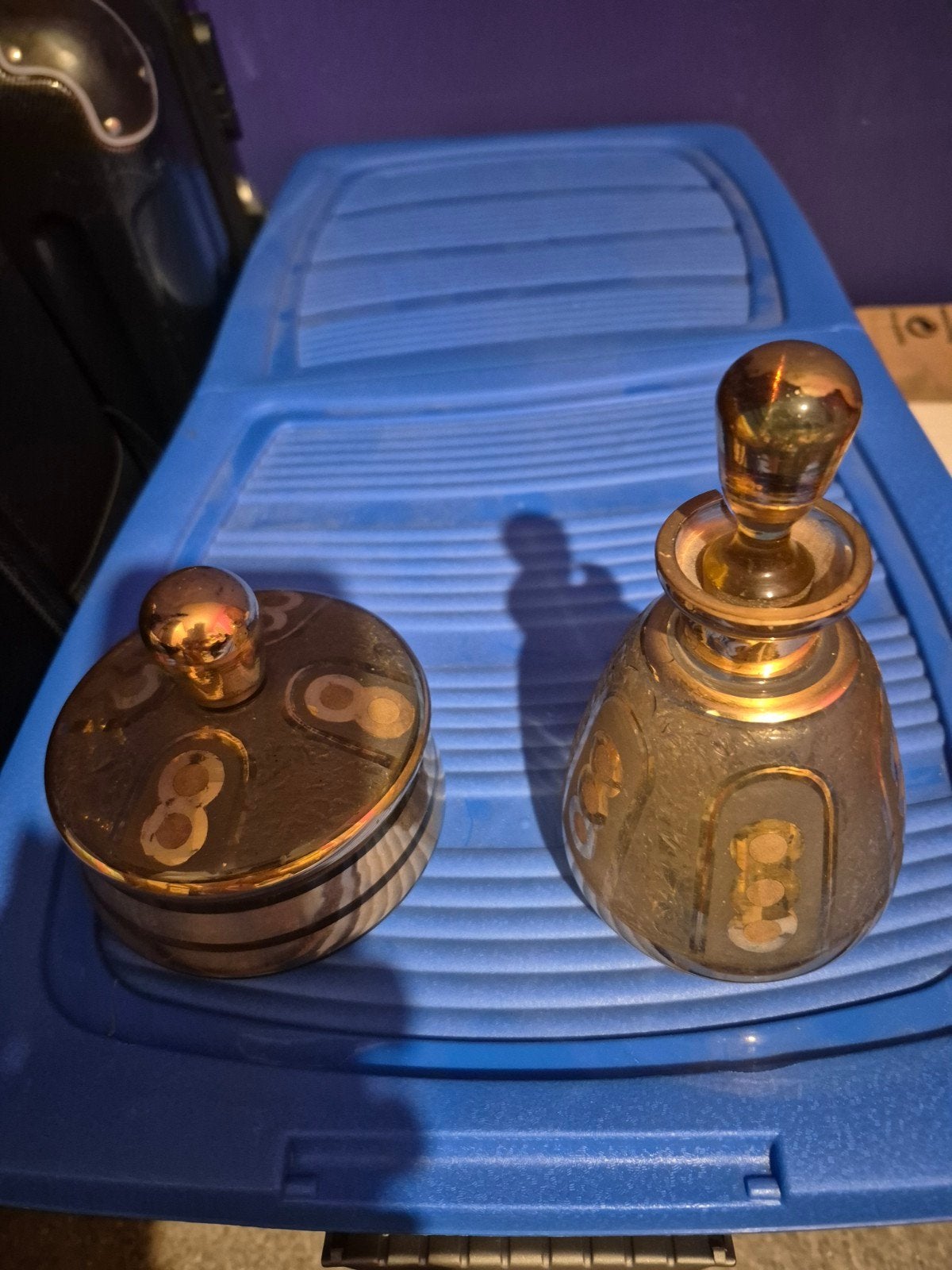 belle bouteille de parfum ancienne et son accompagnement, Antiquités & Art, Enlèvement ou Envoi