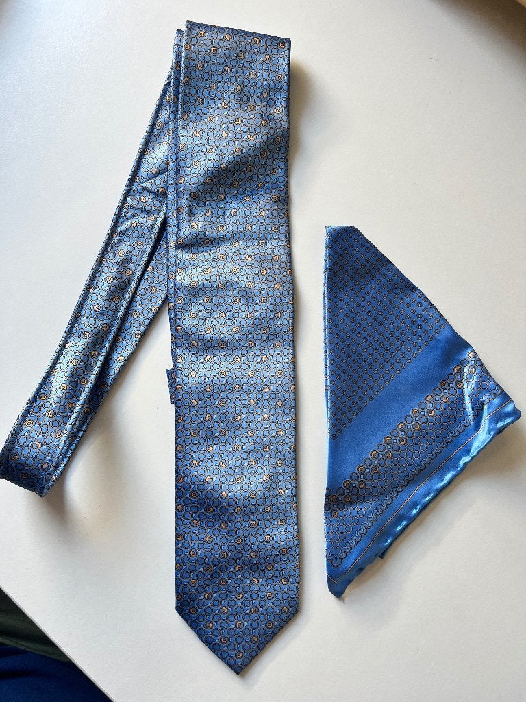 Cravate FERRETTI, À motif, Enlèvement, Bleu, Neuf