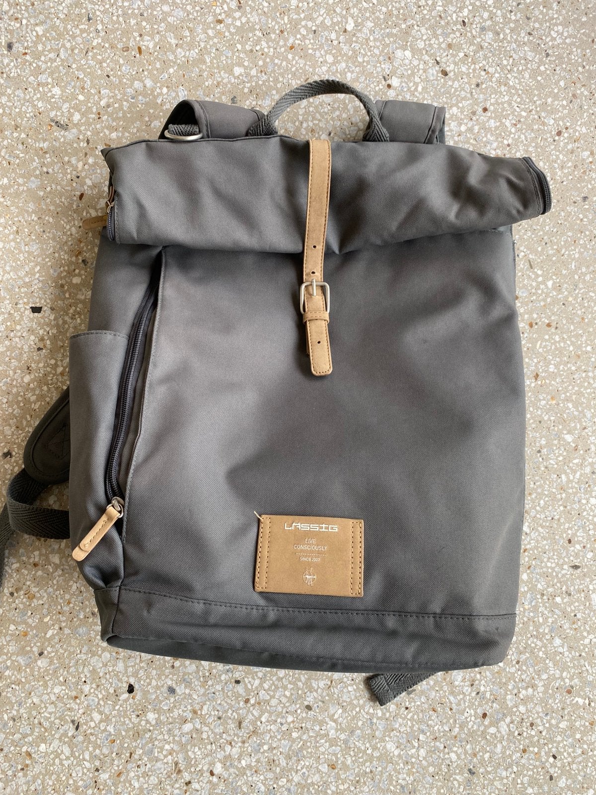 Lässig verzorgingstas - Rolltop rugzak grijs, Ophalen, Gebruikt, Overige merken