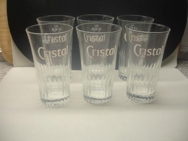 Bierglazen Cristal Alken, 25cl, tulpvorm, € 3,00 per 6 stuks, Ophalen of Verzenden, Nieuw, Glas of Glazen, Overige merken