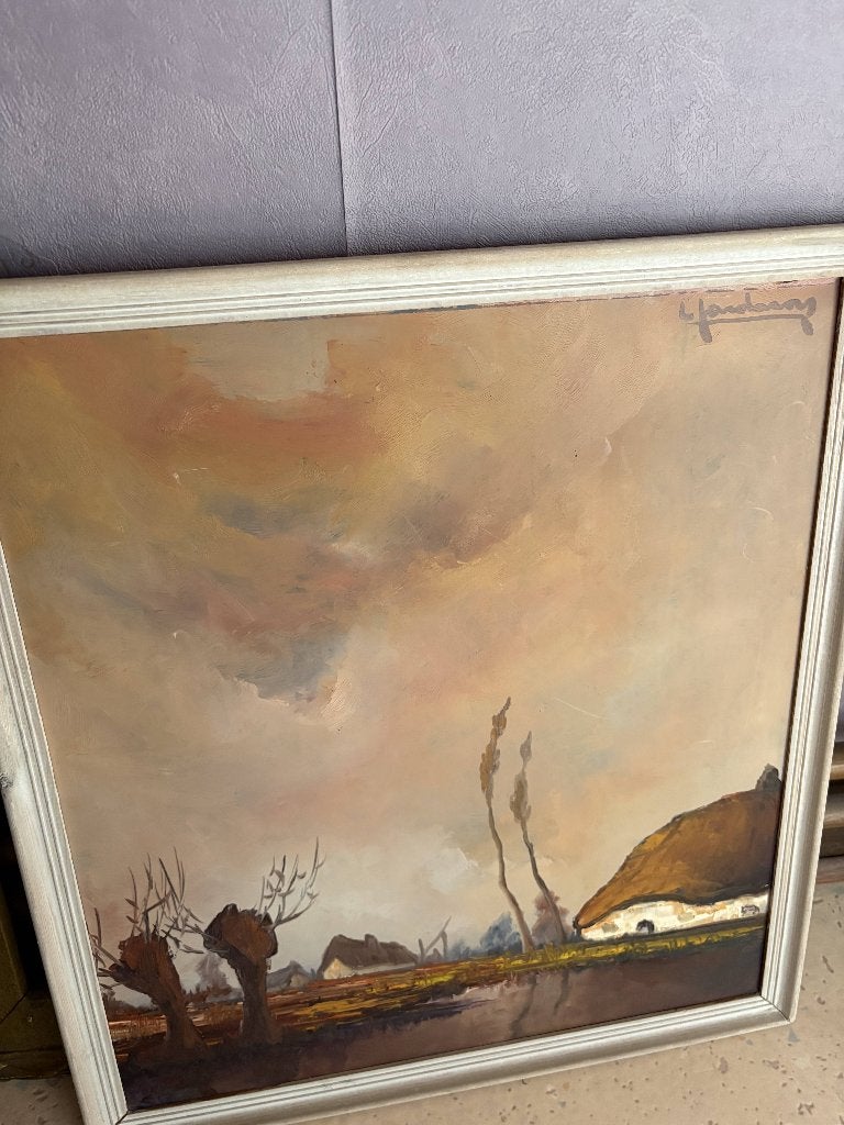 Schilderij Leo Jordaens, Enlèvement, Paysage, Toile