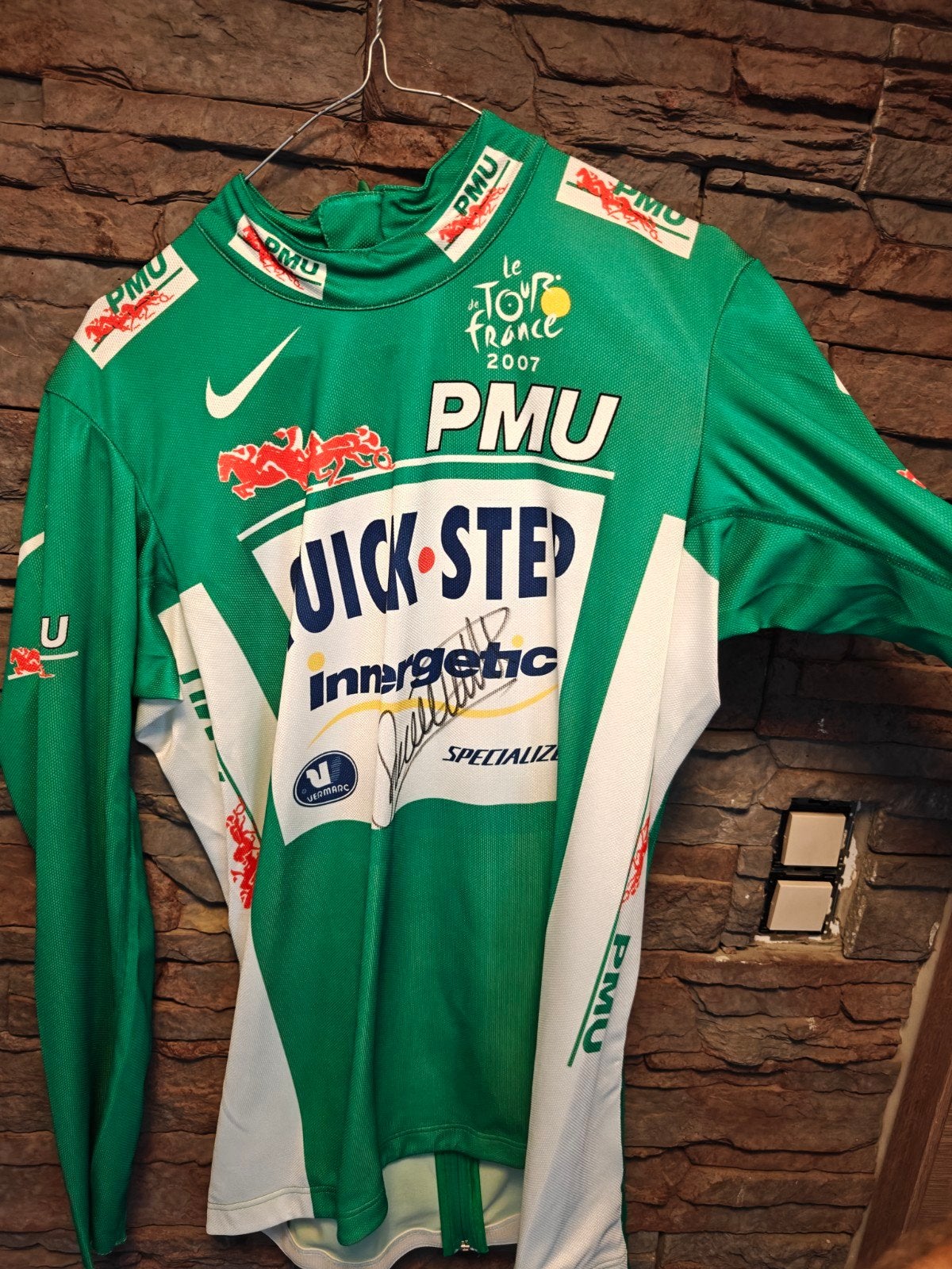 Tom Boonen groene trui 2007 podiumshirt maat XL, Ophalen of Verzenden, Shirt