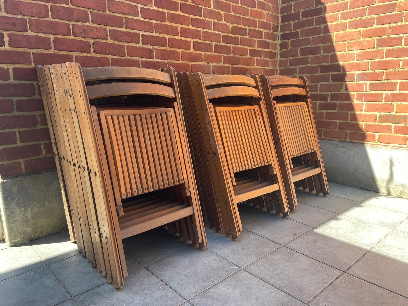 Lot houten inklapbare stoelen, Ophalen, Gebruikt, Hout, Inklapbaar