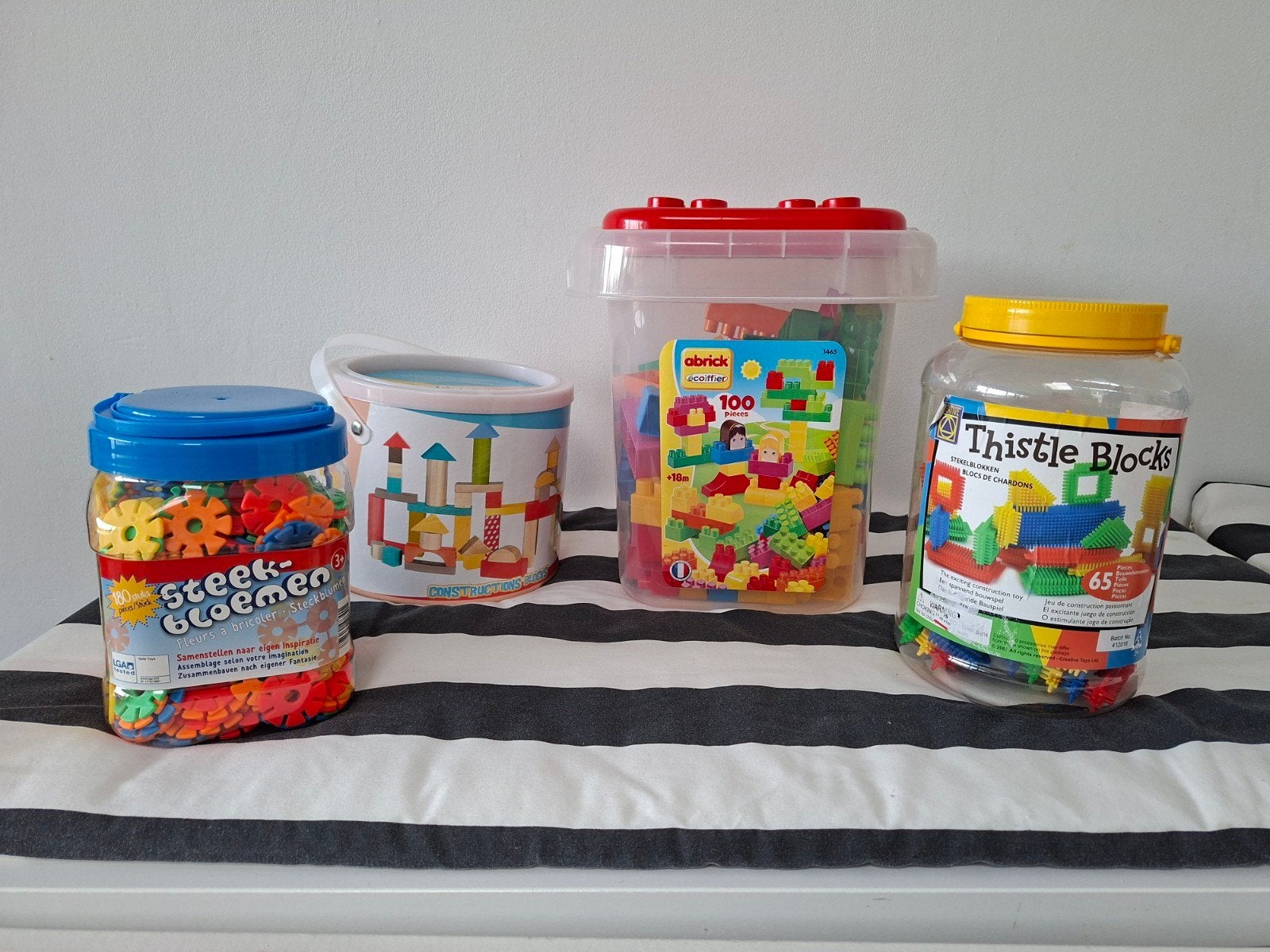Setje bouwblokken, steekbloemen, Kinderen en Baby's, Ophalen, Zo goed als nieuw, Nopper