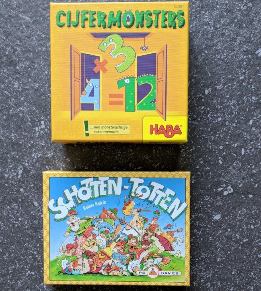 Schotten-Totten (Knizia) & Cijfermonsters (HABA), Ophalen of Verzenden, Zo goed als nieuw