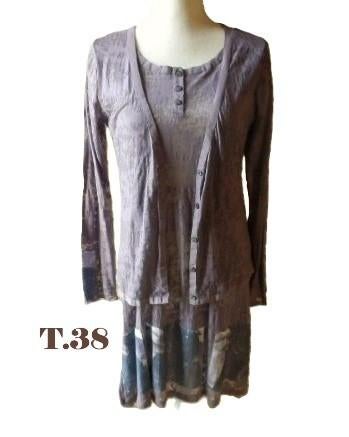 (26)-robe + gilet femme t.38 mauve - mais ou est le soleil -, Vêtements | Femmes, Robes, Comme neuf, Taille 38/40 (M), Violet