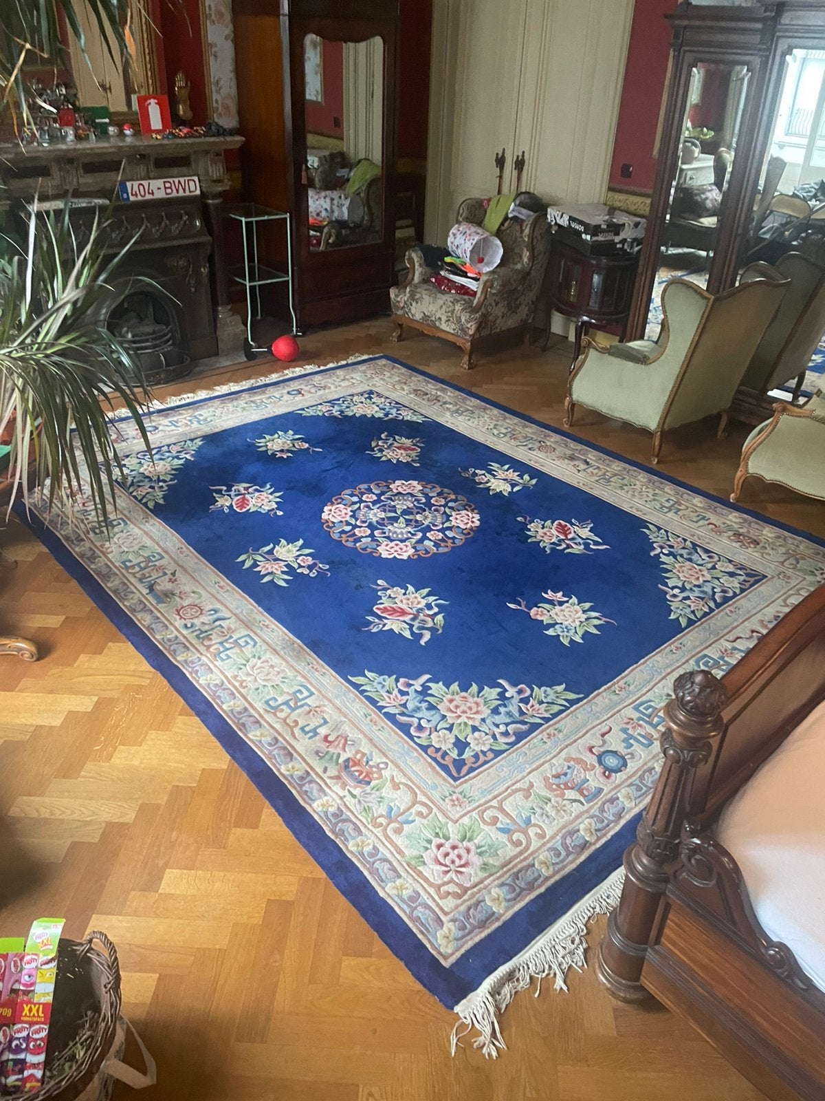 Tapijt groot, Maison & Meubles, Ameublement | Tapis & Moquettes, 200 cm ou plus, 200 cm ou plus, Bleu, Enlèvement