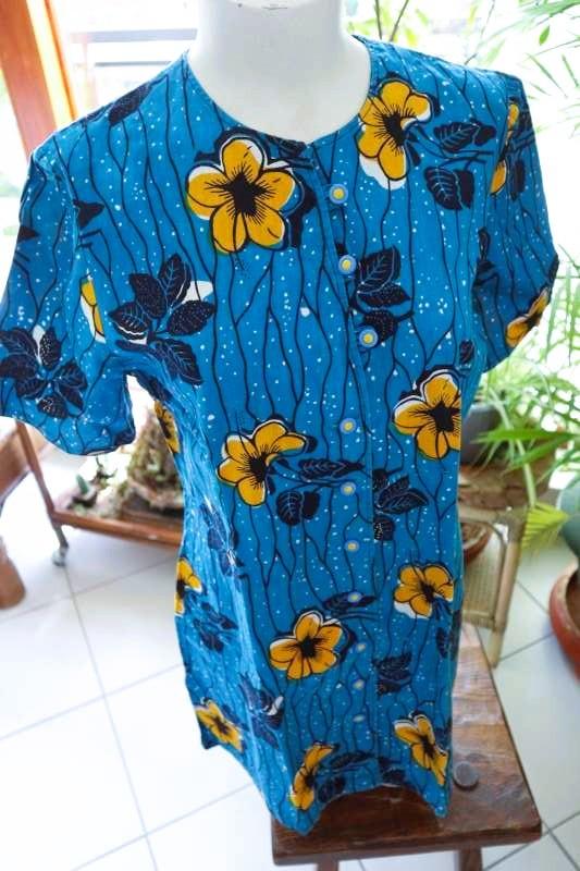 bijzonder blauwe bloem jurk, Maat 38/40 (M), Vintage Dressing, Blauw, Ophalen of Verzenden