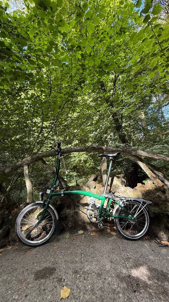 Brompton M6R vert 6 vitesses Lumière porte bagage état neuf, Neuf, Vitesses, Frein sur jante, Brompton