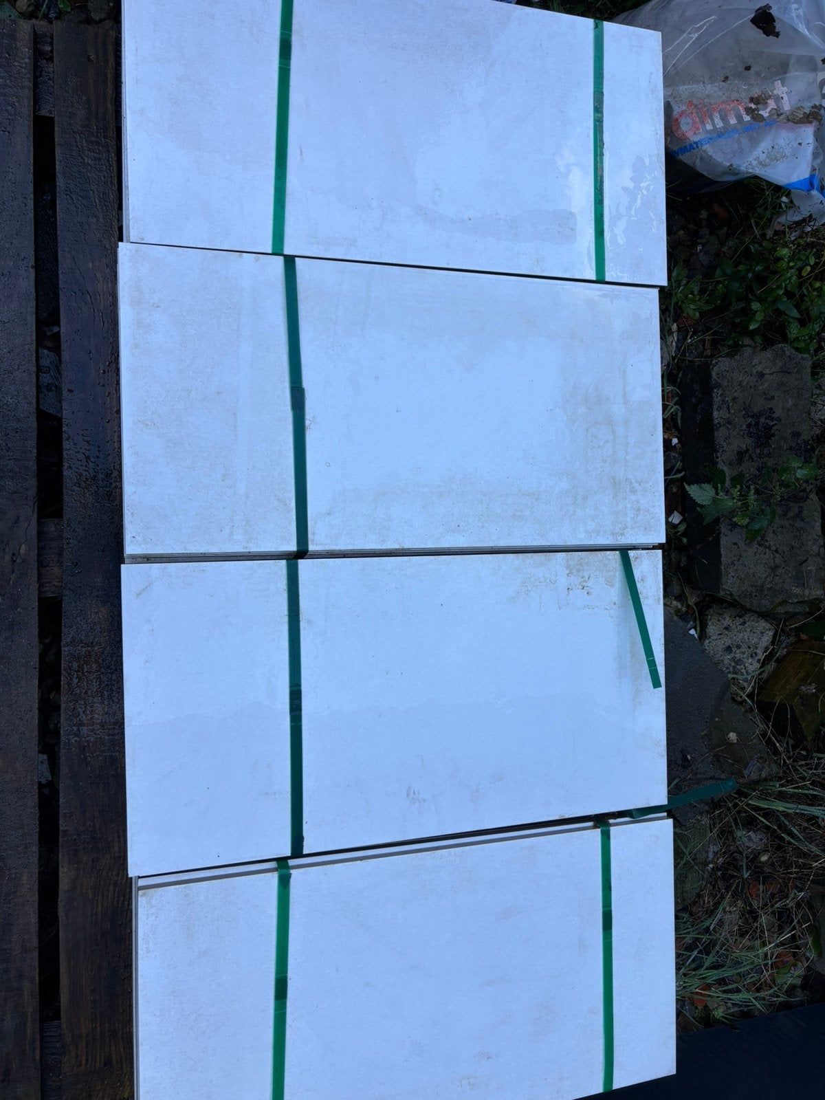 Carreaux blancs 60x30cm, 8m2, Bricolage & Construction, Neuf, Carrelage de sol, Céramique, Enlèvement