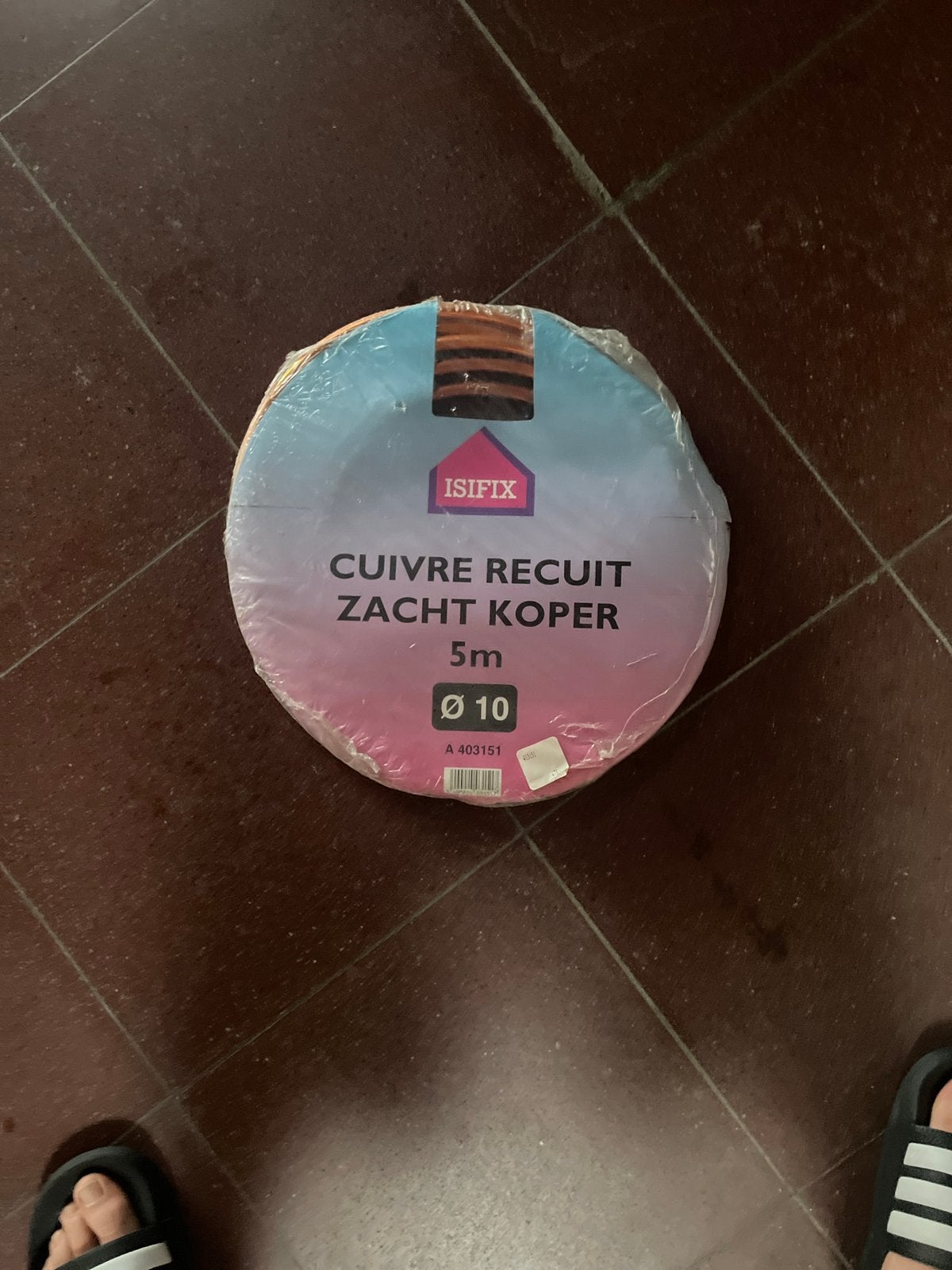Koperen buis ISIFIX Ø 10mm, 5m oprolbaar, Antiquités & Art, Antiquités | Bronze & Cuivre, Enlèvement