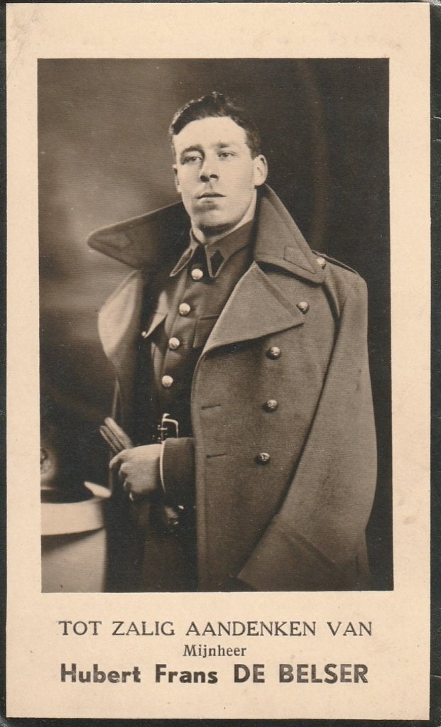 Oorlogsslachtoffer 1940-45 Hubert De Belser Antwerpen, Collections, Images pieuses & Faire-part, Envoi