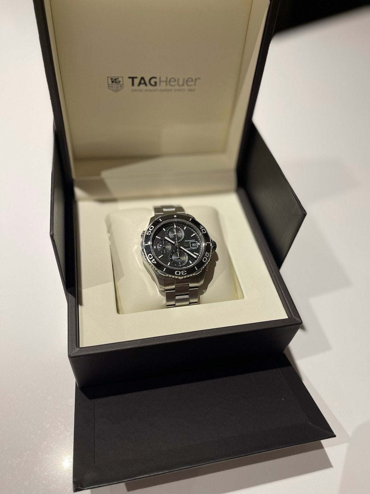 Tag Heuer Aquaracer chrono, Bijoux, Sacs & Beauté, Enlèvement, Comme neuf, TAG Heuer