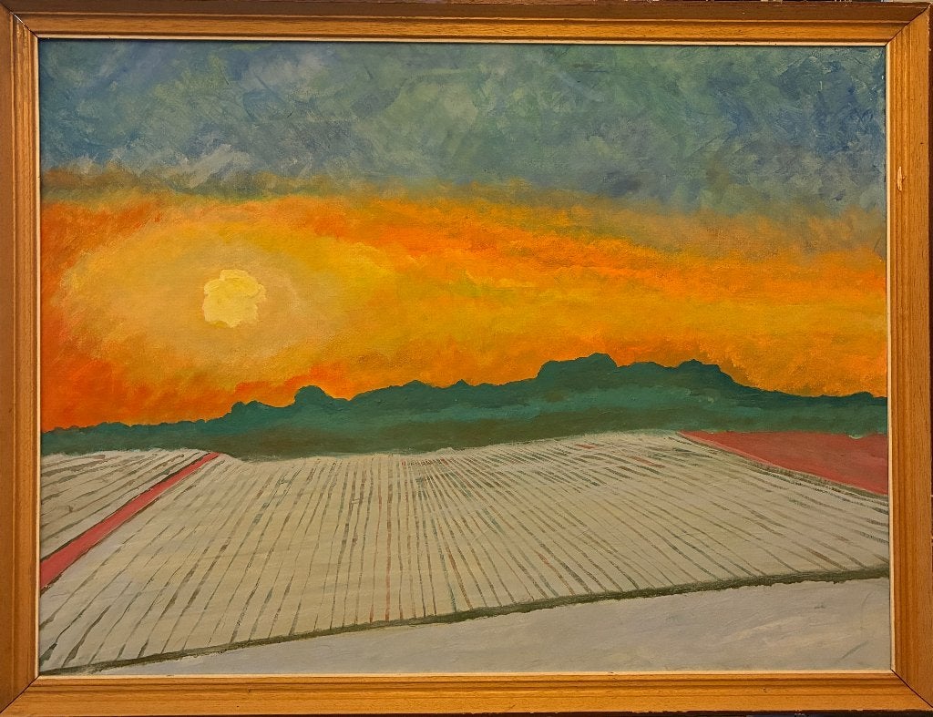 Peinture sur toile encadrée tableau schilderij, Antiek en Kunst, Ophalen, Overige materialen, Gesigneerd, Acrylverf