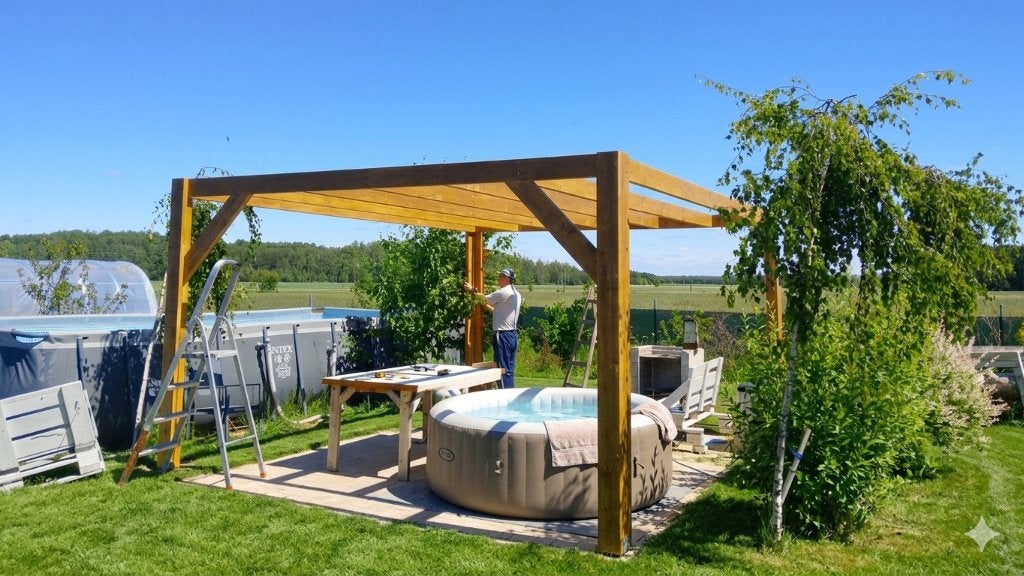 Pergola 4 x 5 m, Jardin & Terrasse, Enlèvement, Neuf, Pavillon de jardin