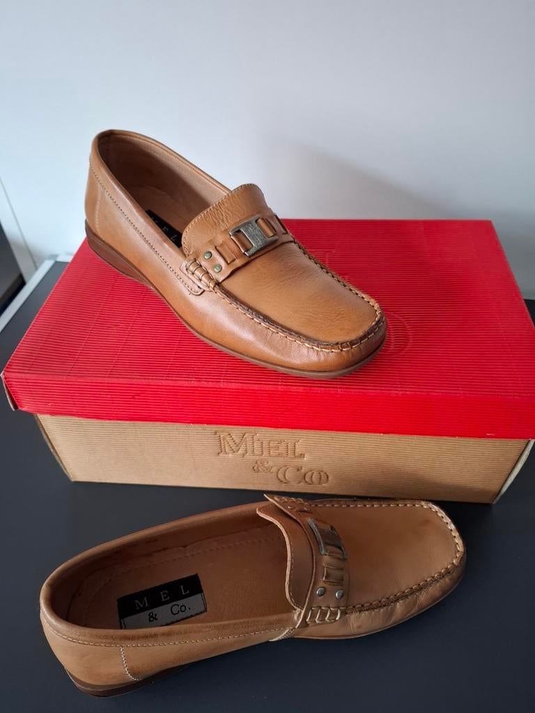 MIEL & CO - Dames mocassins lichte leder kleur - maat 38, Bruin, Instappers, Nieuw, Ophalen of Verzenden