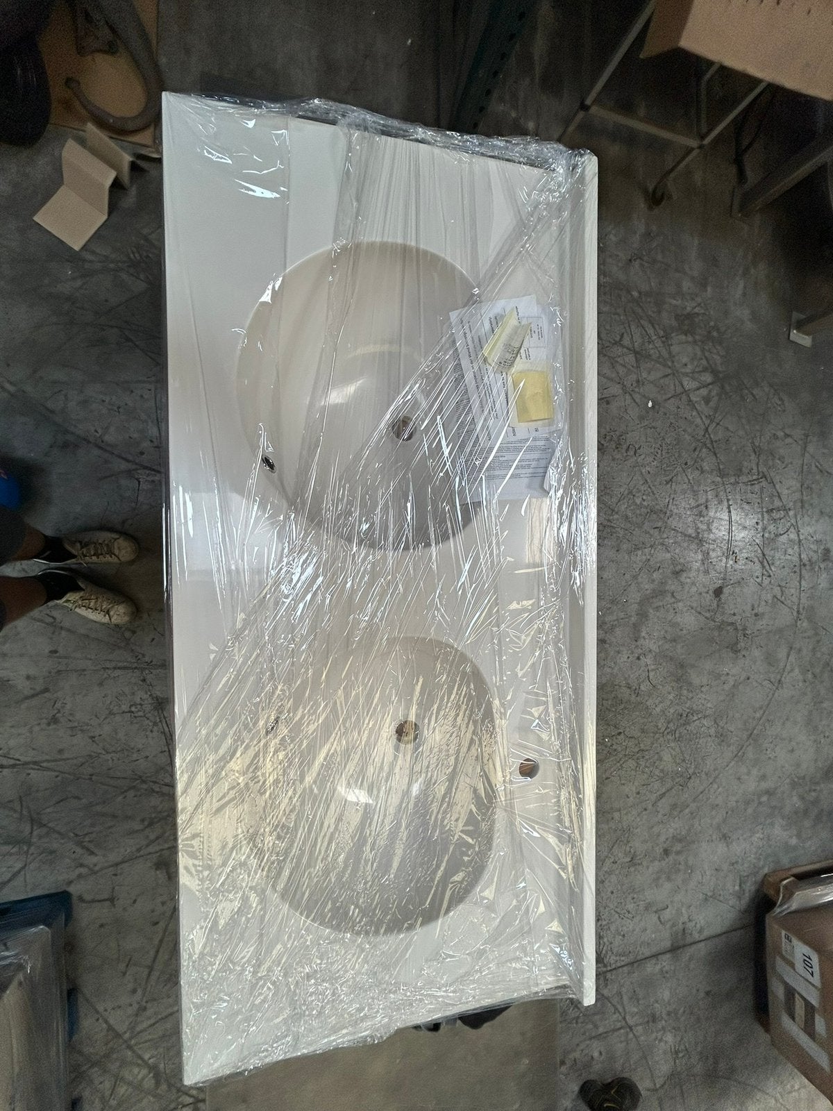 Dubbele lavabo 130 x 60 nieuw, Doe-het-zelf en Bouw, Sanitair, Ophalen, Zo goed als nieuw