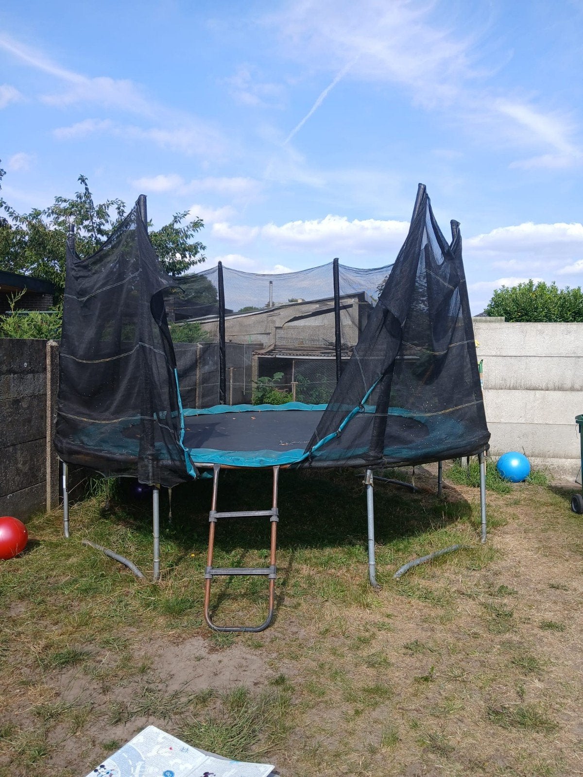 Trampoline Ø 360 cm met veiligheidsnet en trapje, Kinderen en Baby's, Ophalen, Gebruikt