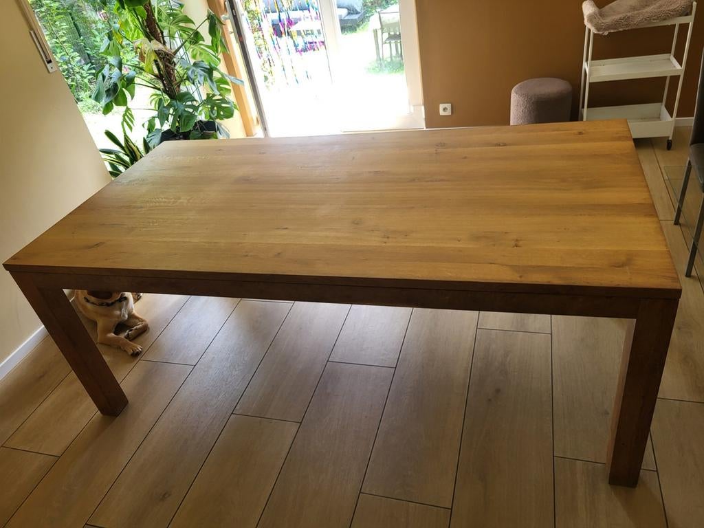Tafel Ethnicraft 1 x 2m eik, Huis en Inrichting, Tafels | Eettafels, Ophalen, Gebruikt, Eikenhout, 50 tot 100 cm