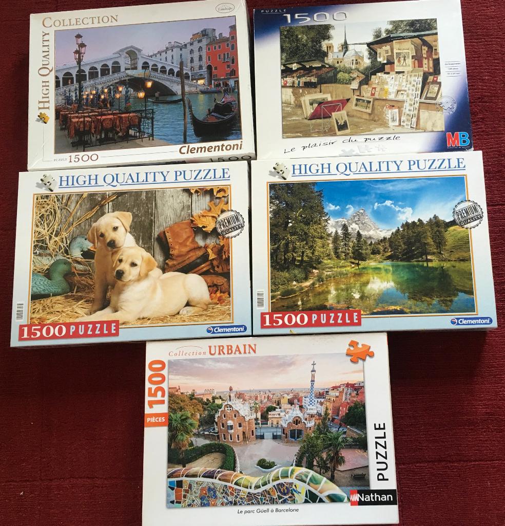 Puzzles de 1500 pièces, Enlèvement, 500 à 1500 pièces, Utilisé