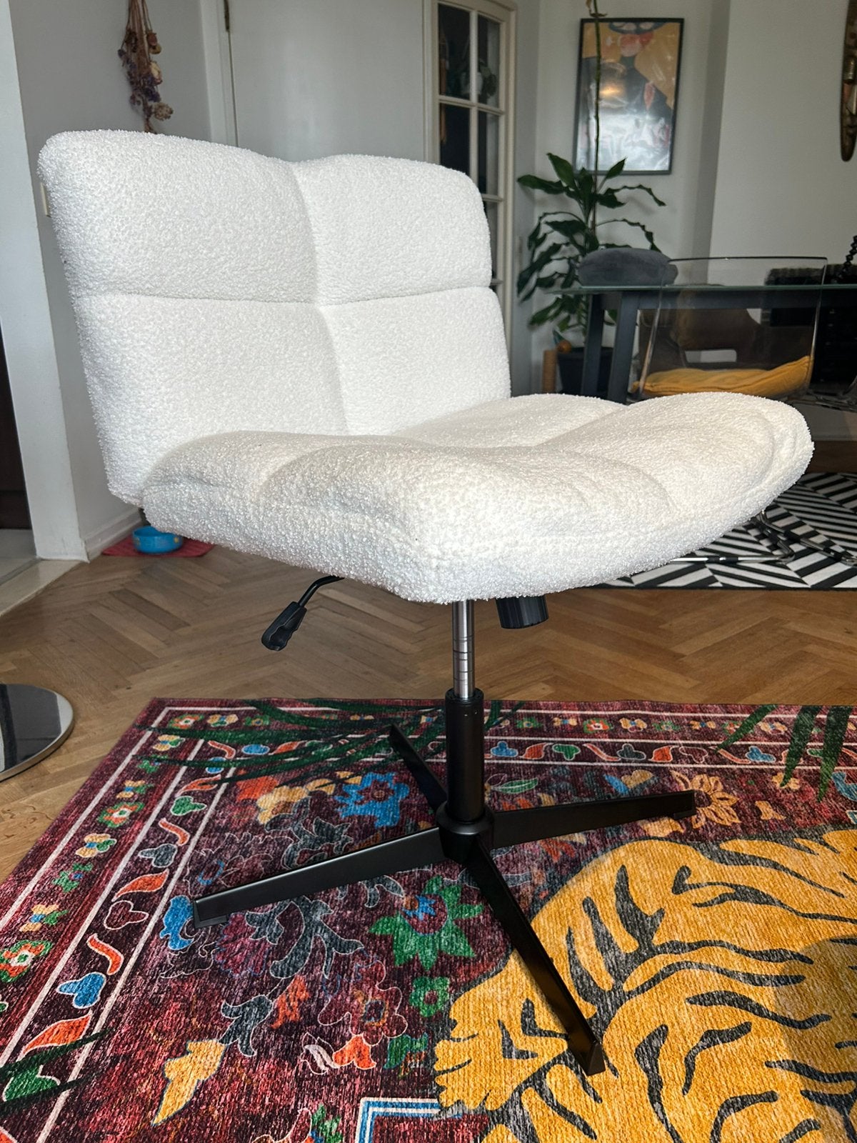 Brede bureaustoel , wit/beige, Maison & Meubles, Enlèvement, Comme neuf
