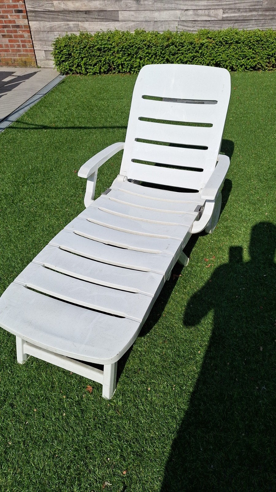 Tuin-ligbed, met kussen op maat, Jardin & Terrasse, Enlèvement, Utilisé, Plastique, Pliant