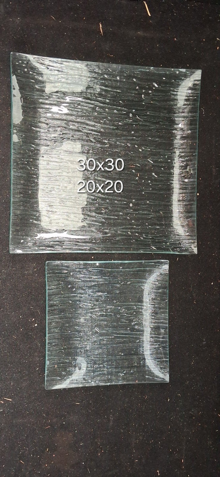 borden 12 30x30 12 20x20
In glas, Huis en Inrichting, Ophalen, Nieuw, Glas, Bord(en)