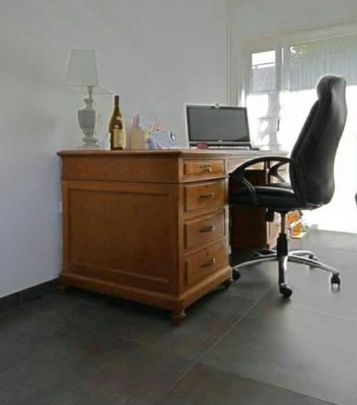 Antieke bureau met lederen inleg, Antique, Enlèvement