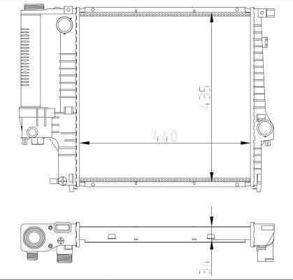 Radiateur 440x438x32 MM schakel BMW 3 serie E36 17111728908, Auto-onderdelen, -, -, Nieuw, Ophalen of Verzenden