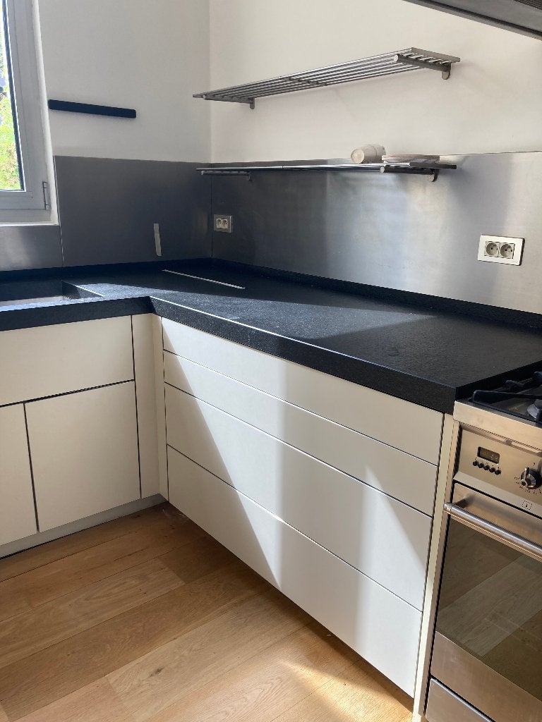 Volledige Bulthaup hoek-keuken met Smeg/Miele toestellen., Huis en Inrichting, Ophalen, Gebruikt, Wit, Hoekkeuken