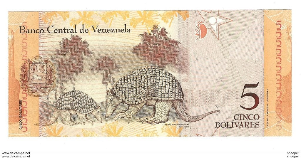venezuela 5 bolivares 2007 89 unc, Timbres & Monnaies, Billets de banque | Amérique, Envoi, Amérique du Sud, Billets en vrac