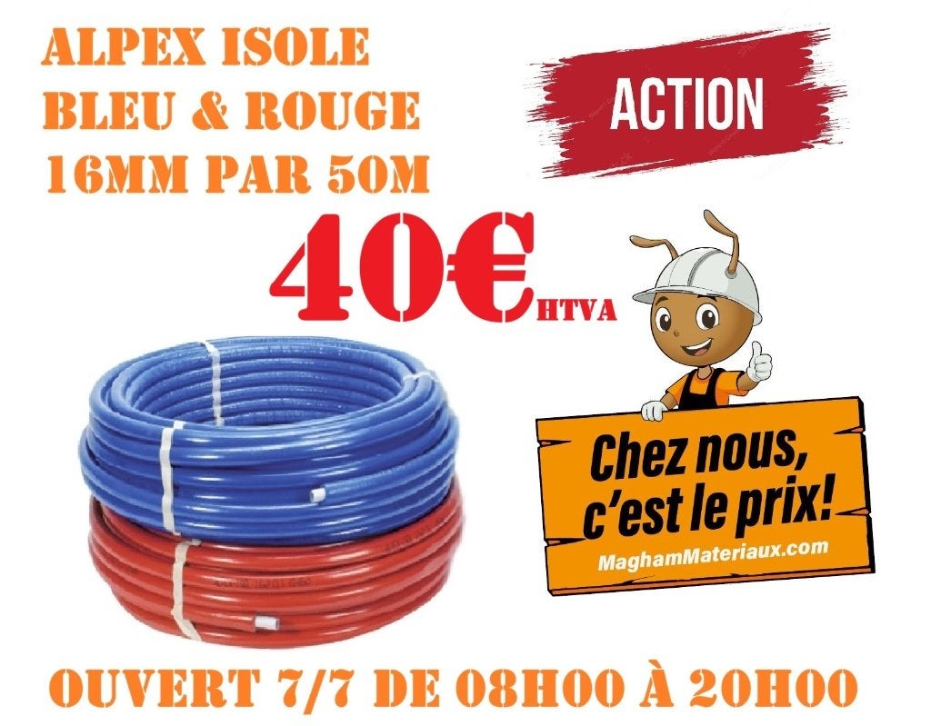 MULTICOUCHE ALPEX 50M EN PROMO, Bricolage & Construction, Sanitaire, Enlèvement, Neuf