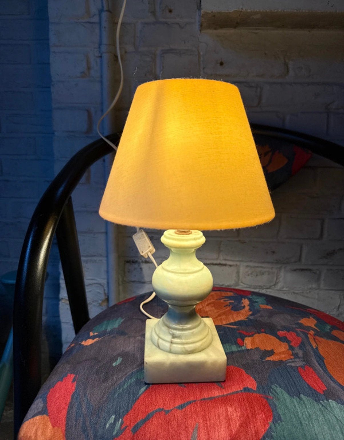 Veilleuse vintage, véritable albâtre vert • Lampe de table, Maison & Meubles, Lampes | Lampes de table, Beige, Enlèvement, Comme neuf