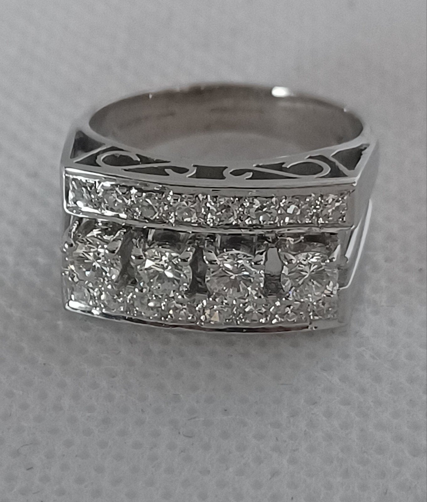 Art-deco ring 18 k wit goud, Wit, Ophalen of Verzenden, Zo goed als nieuw, 17 tot 18
