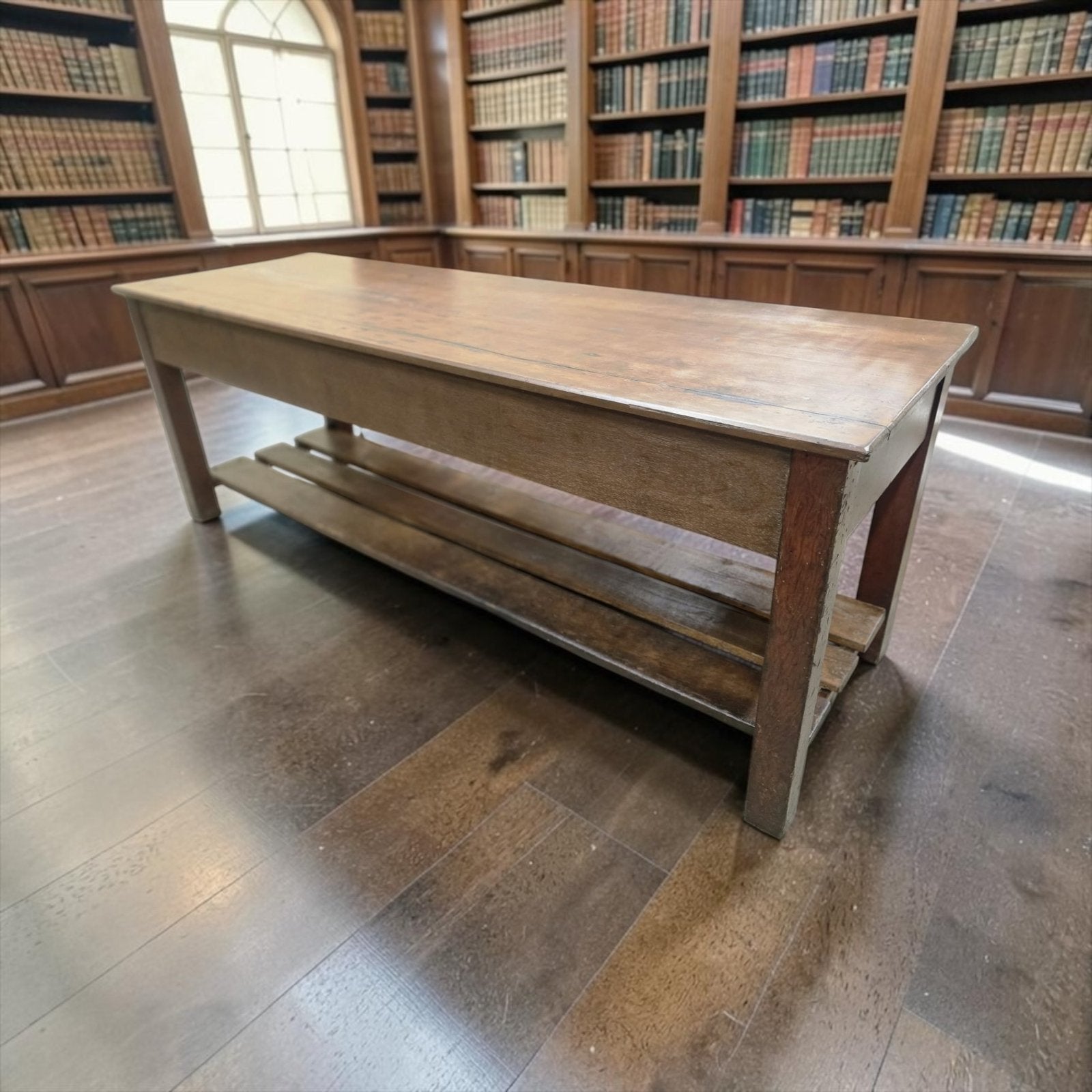 Vintage houten winkeltoog / toonbank / werktafel, Antiek en Kunst, Ophalen