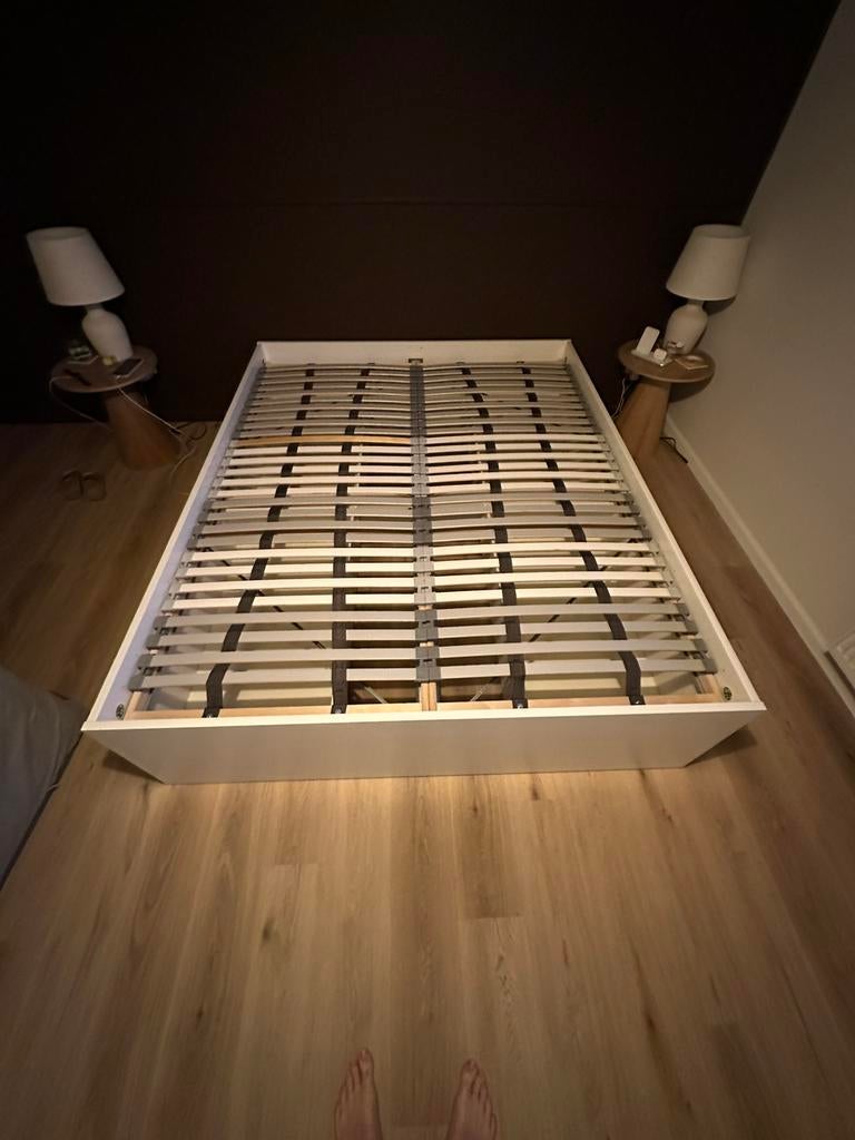 Ikea bed brimnes, Huis en Inrichting, Slaapkamer | Bedden, Ophalen, Gebruikt, Wit, Tweepersoons