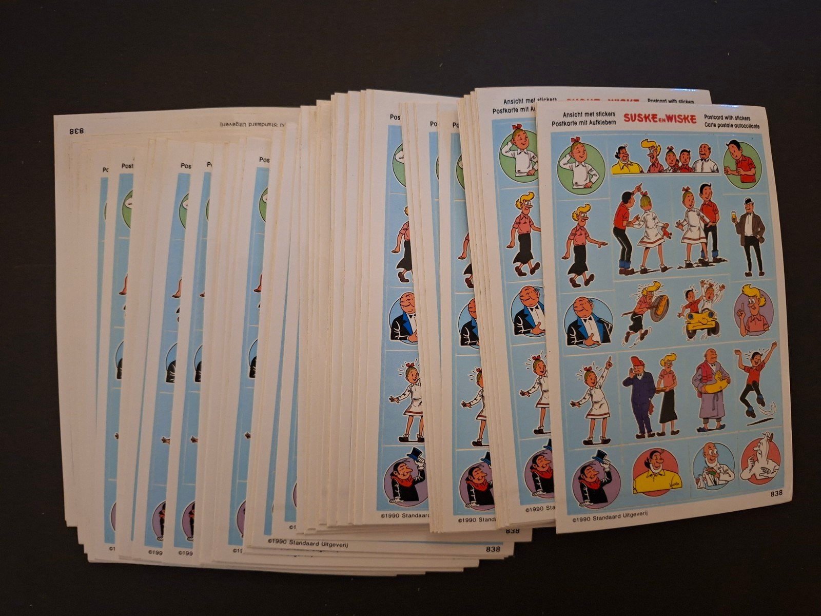 Sticker Suske en Wiske postkaart 1990, Ophalen of Verzenden, Nieuw, Strip of Tekenfilm