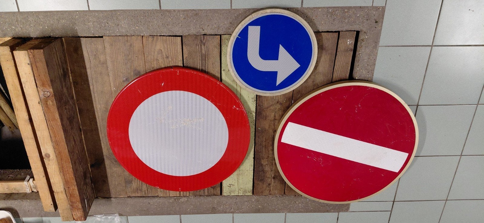 verkeersborden diameter 70 cm kleine plaat 41cm, Ophalen