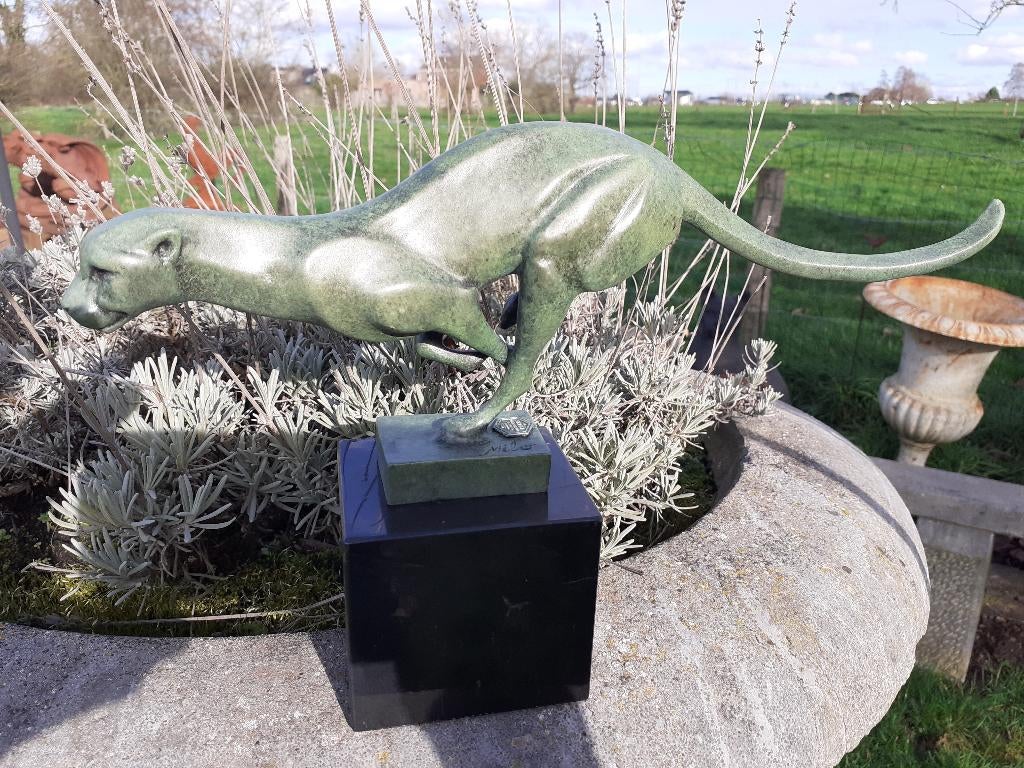 PANTER, POEMA IN BRONS GESIGNEERD MILO TIJDENS DE RACE, Ophalen of Verzenden, Brons