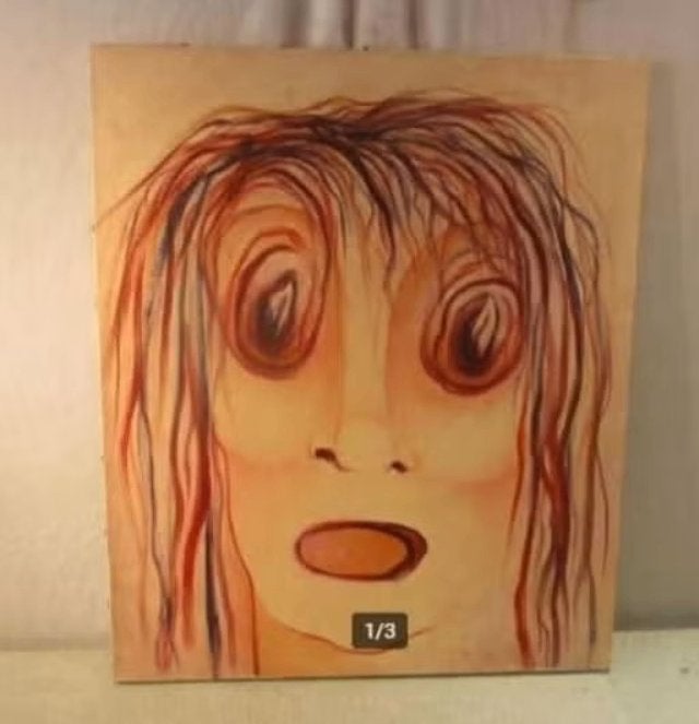 Œuvre peinte « Les yeux et la bouche grands ouverts », Portrait ou Personnes, Enlèvement ou Envoi, Peinture à l'huile, Signé
