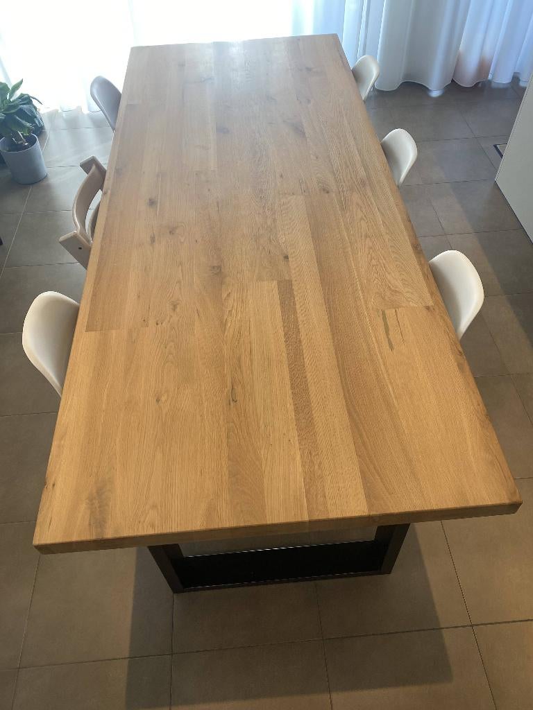 Eettafel 240x100cm, Huis en Inrichting, Tafels | Eettafels, Ophalen, Gebruikt, Eikenhout, 200 cm of meer