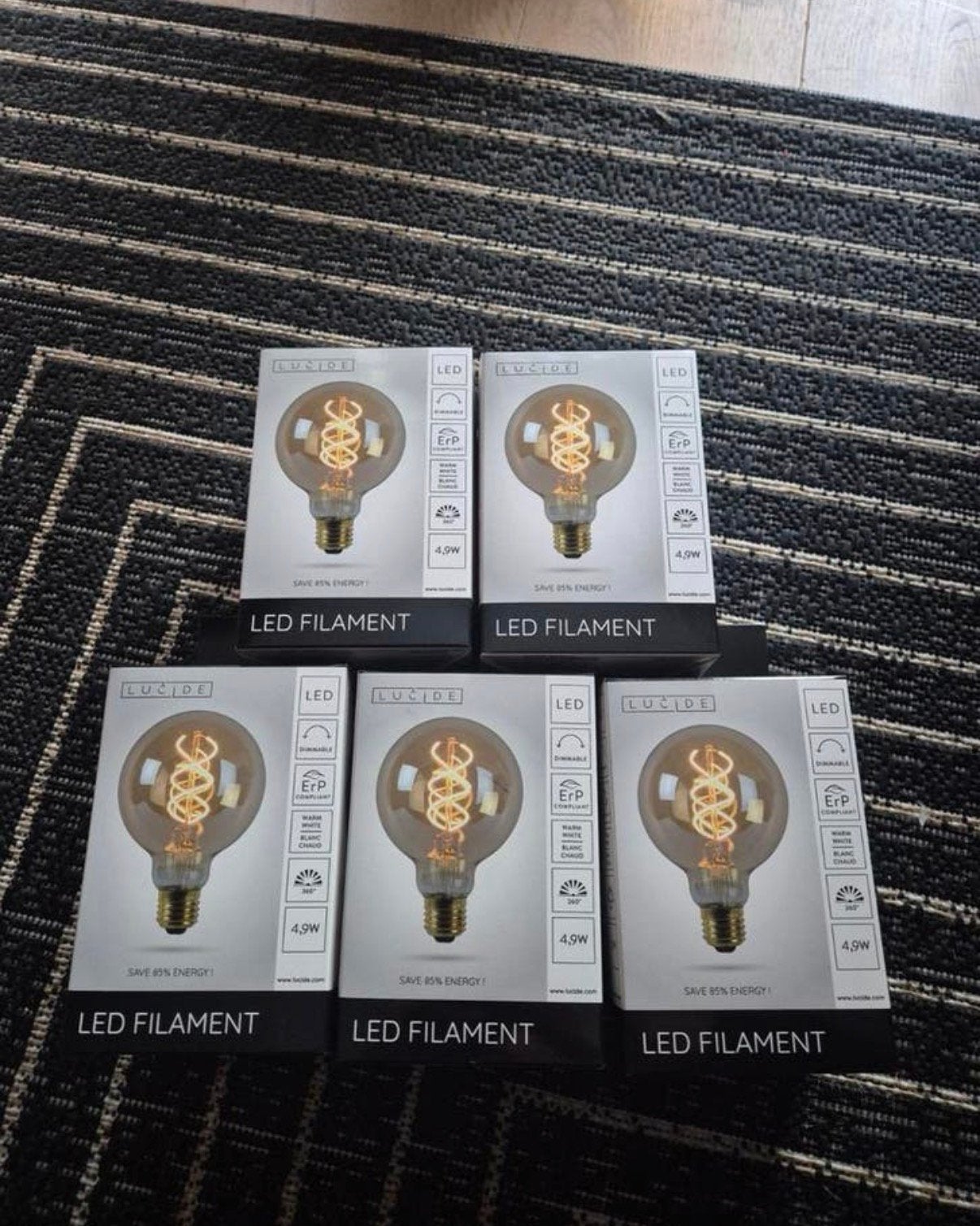 5 Led Filament Lucide Lichtarmaturen, Ophalen, Led-lamp, Lucide, Dimbaar