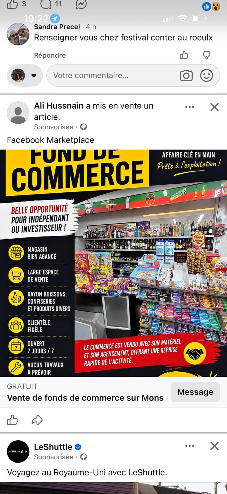 Fond de commerce à vendre