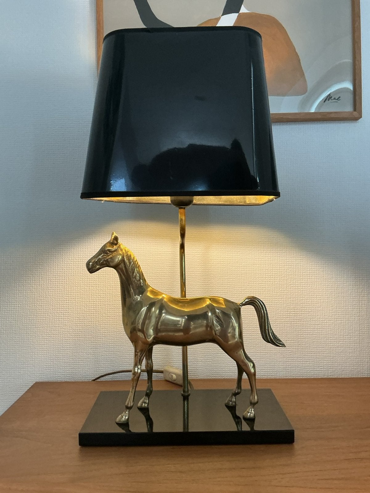 Lampe vintage, Noir, Enlèvement, Comme neuf, Vintage