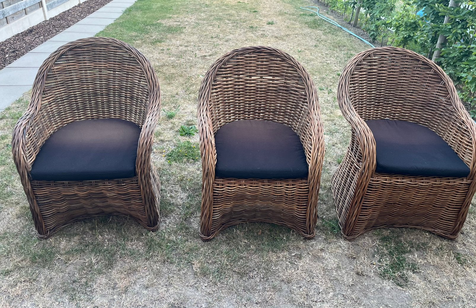 6 rotan tuinstoelen, Tuin en Terras, Ophalen, Zo goed als nieuw, Rotan