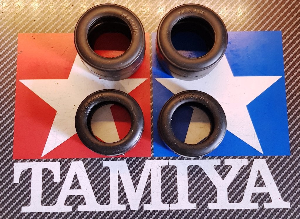Tamiya F1 banden F/R ''Slicks' voor bv F101 t/m F104, Elektro, Verzenden, Nieuw, Schaal 1:10