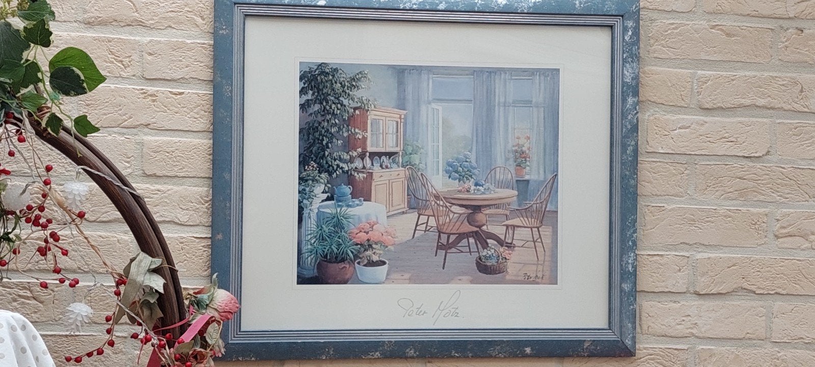 Schilderij 68cm breedte 60cm hoogte peter motz, Antiquités & Art, Enlèvement ou Envoi