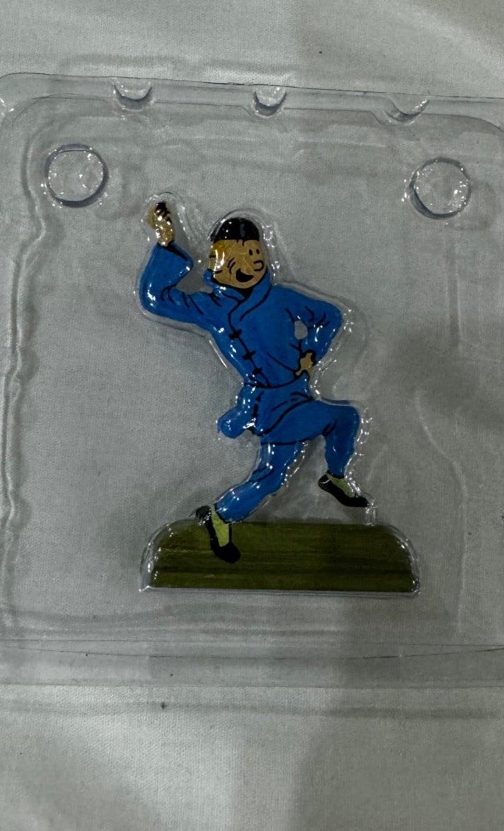 Kuifje figuur tin. Op voetje Nieuw in de verpakking, Collections, Personnages de BD, Enlèvement ou Envoi, Tintin, Comme neuf