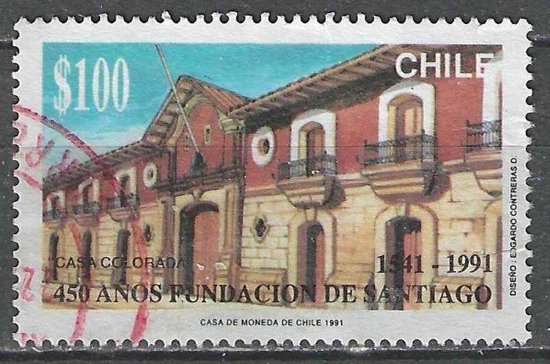 Chili 1991 - Yvert 1015 - Fondation Santiago (ST), Envoi, Affranchi