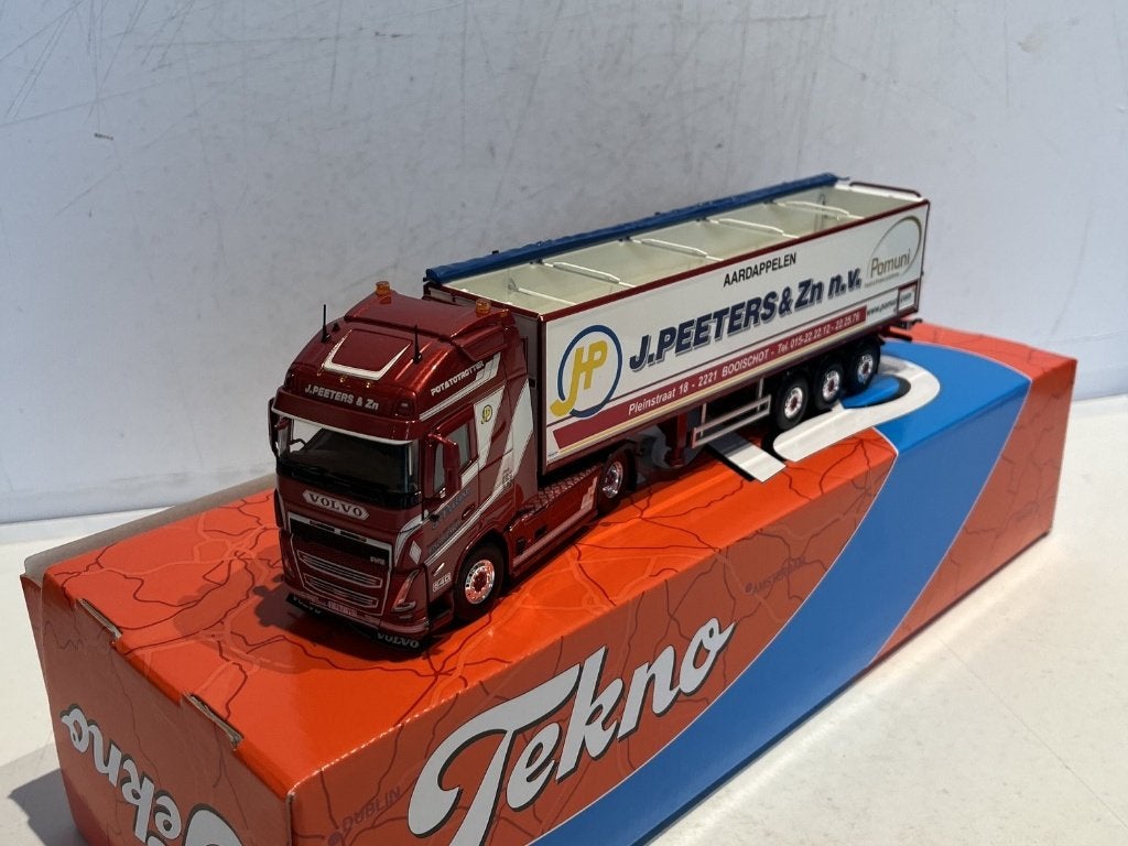 Tekno 88714 Volvo FH05 Globetrotter XL 4x2 Peeters, Hobby en Vrije tijd, Modelauto's | 1:50, Ophalen of Verzenden, Nieuw, Bus of Vrachtwagen